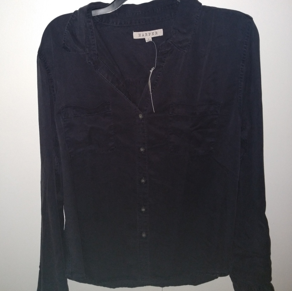 Harper Black Button Down Shirt